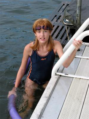 Kaylynn swimming at DCL