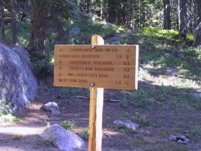 Trail junction, .8 miles from West Fork Rd.