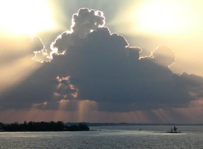 Clouds and Morning Rays over Grand Cayman