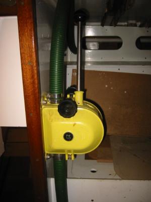 First of two manual emergency pumps