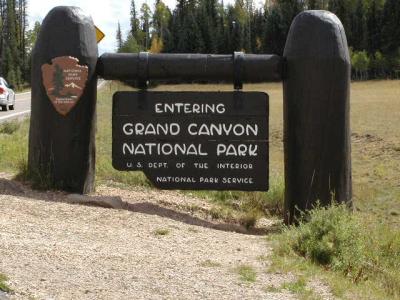 Entering Grand Canyon National Park sign 9-16-02.JPG
