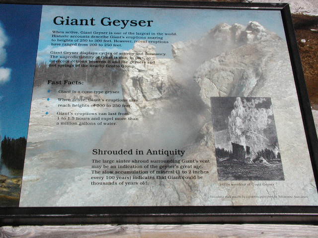 Yellowstone National Park, Giant Geyser sign  9-10-02..1.JPG