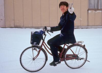 Biking in the snow