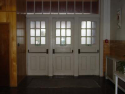 Main doors to front of building from lobby