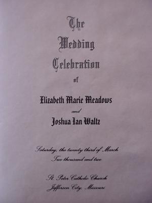 Josh & Elizabeths' Wedding & Reception on March 23, 2002
