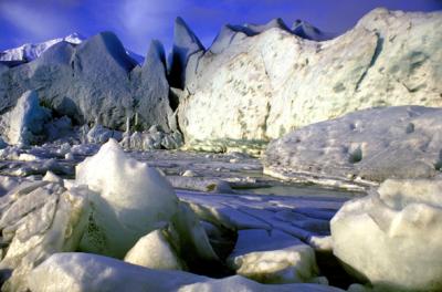 Within a glacier