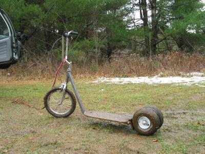 Alison's fancy three wheeled scooter