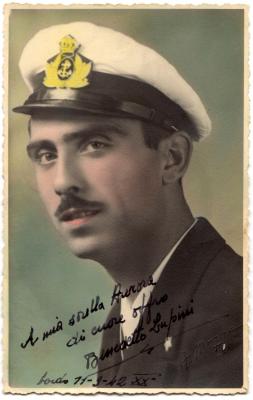Ritratto di mio zio Italo con dedica a mia madre Aurora.