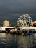 Ferris wheel before storm