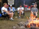 A relaxing Sunday breakfast by the campfire