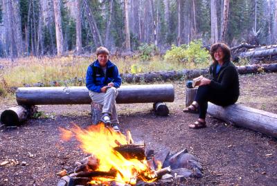Carol and Steph at Sportsman Lake camp site