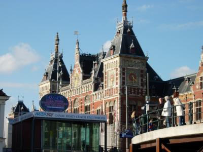 Centraal Station, the centre of downtown Amsterdam.
