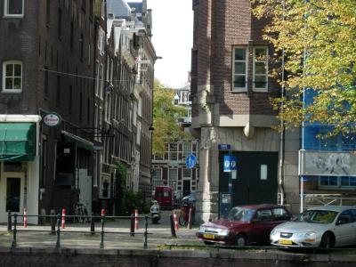 A typical scene along a street in Amsterdam.