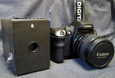 75 years of progress ( Kodak Hawk Eye model C and Canon D60 )