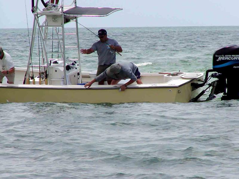 fishermen 300 yards off shore