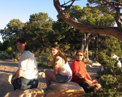 Carolyn, Bobbi and Joel at Hopi Point (Day 1)