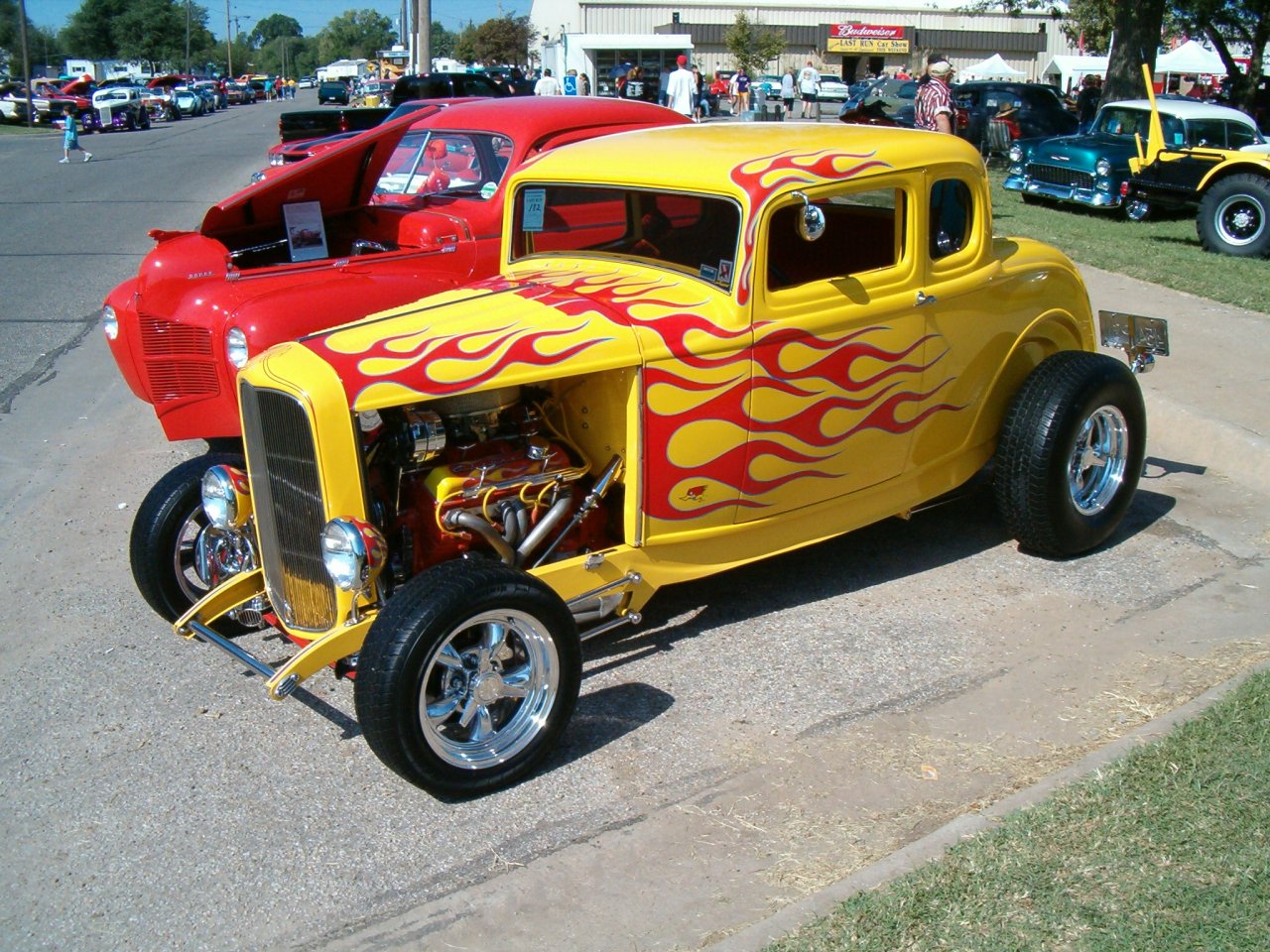 Yellow with flames