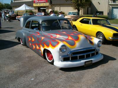 Old style with flames.