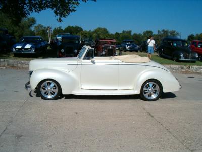 Pearl white convertible.