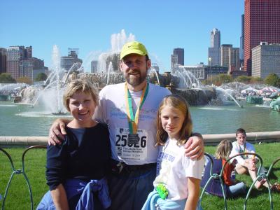Marilyn, Greg, and Rebecca after the race
