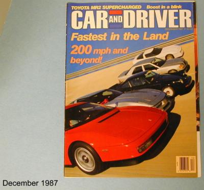 Car and Driver December 1987
