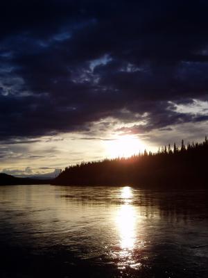 Sunset from Lakeview Camp on the Yukon