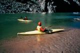 Kayaks at Clear Creek beach