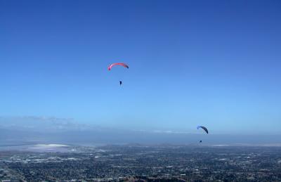 Paragliders over Silicon Valley
