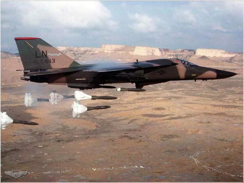 F111F drops bombs