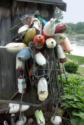 Lobster Buoys on Shed