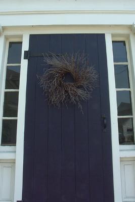 Blue Door And Wreath