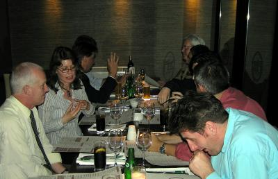 Table scene spoilt by Murdo Choking to Death
