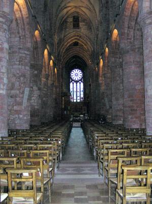 A view up the centre isle St Magnus Church -Kirkwall