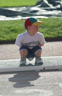 Weston watching the competition
