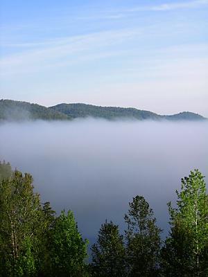 Foggy Morning On Lac Laurel (1)