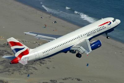 British Airways A320 airborne from Gibraltar.