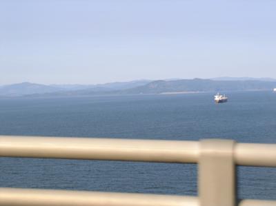 On the Bridge looking at the Mouth of the Columbia River