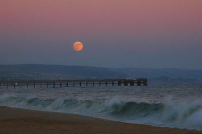 Full Moon over Balboa Pier