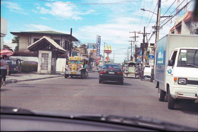 Looking from the Main Gate of the Naval Station up the street