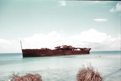 Grounded Japanese ship at Maubu Beach