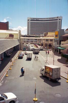 Street in front of Park Square-Intercontinental Hotel in background