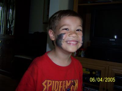 Ben with a Carolina Panther face paint