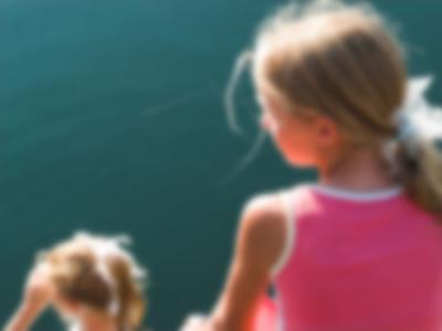 girls on pier - ballycotton co. cork (gaussian blur)