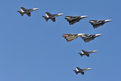 F-14C Tomcat, F/A-18C Hornets, and F/A18F Superhornets