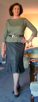 Faux Suede Scalloped Skirt