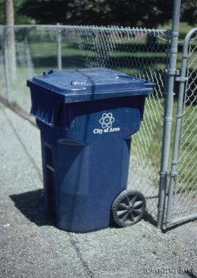 Garbage can. Arco, ID