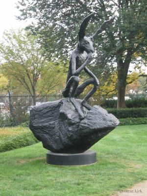 Thinker on a Rock  Barry Flanagan -- National Gallery Sculpture Garden