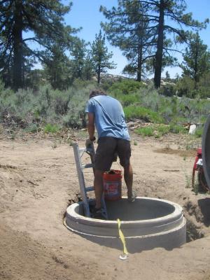 Hauling dirt out of the well