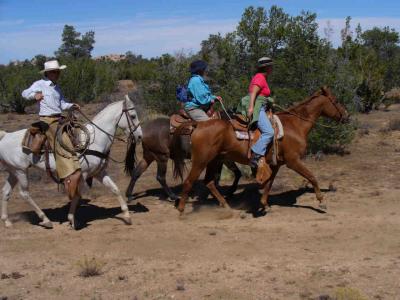 Riding the trail