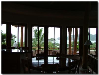 View from kitchen to outside bay view